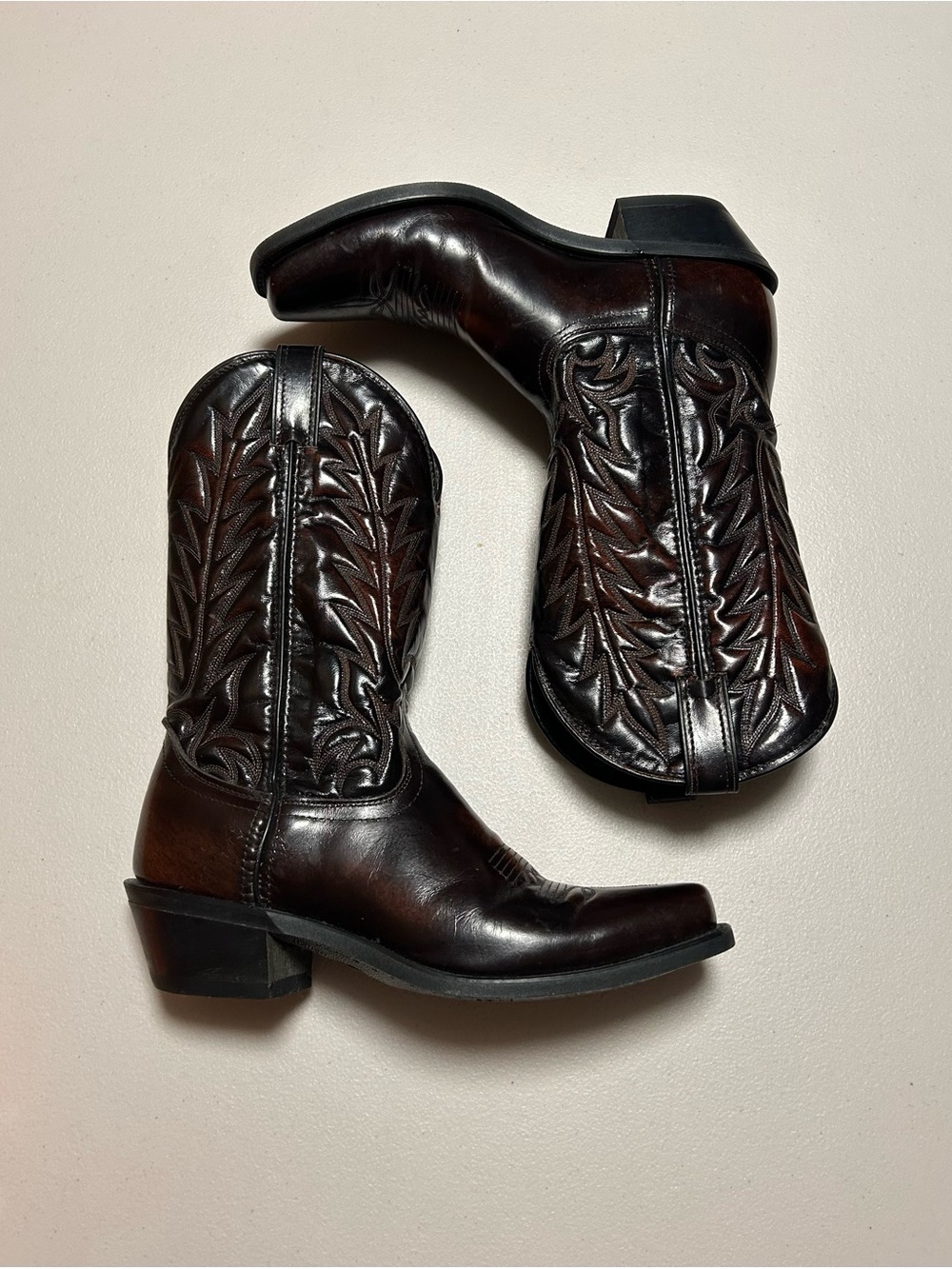 Vulcan Men's Brown Leather Western Cowboy Boots - READ DESCRIPTION